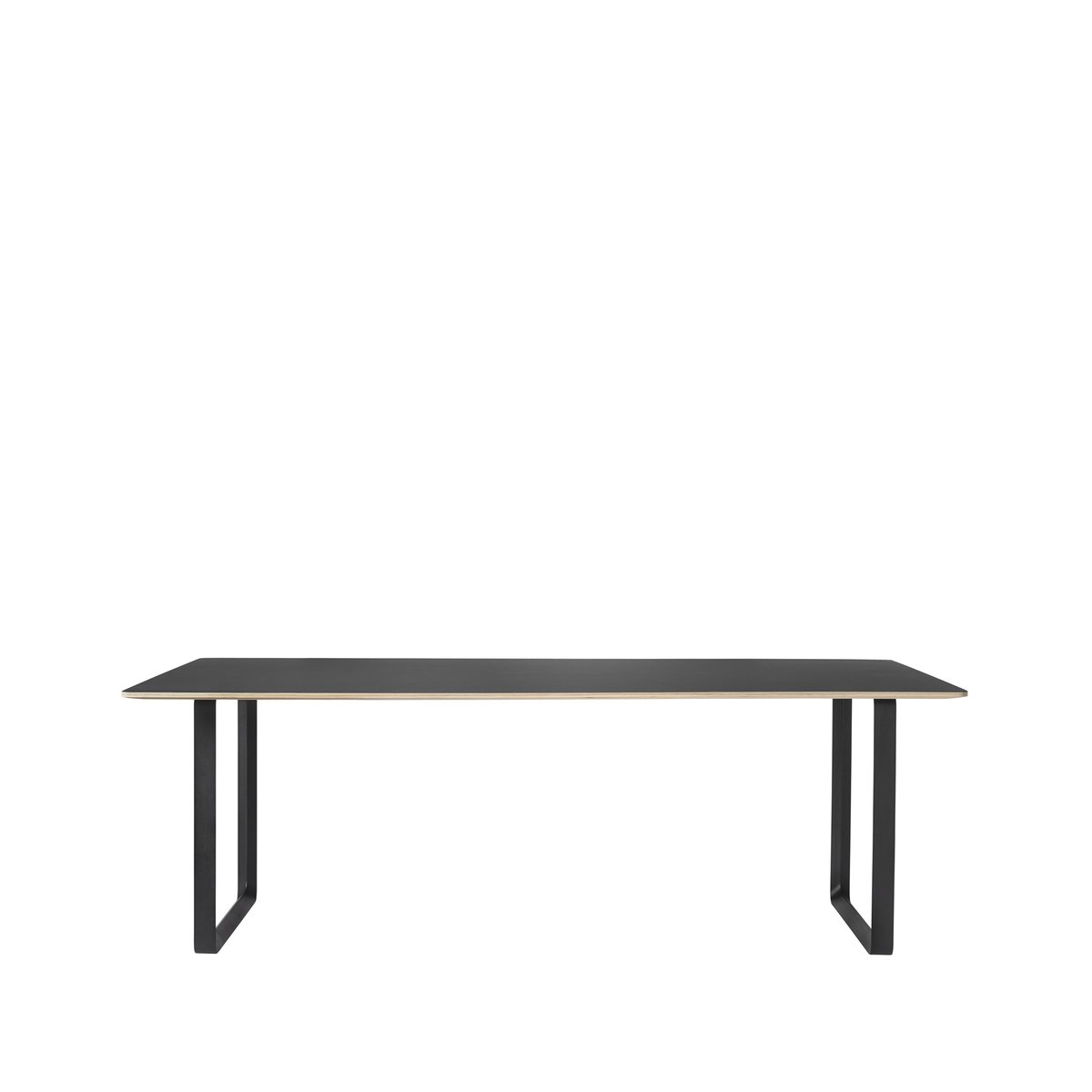 Bilde av Muuto 70/70 spisebord 255 x 108 cm Black linoleum-Plywood-Black