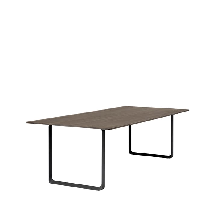 70/70 spisebord 255 x 108 cm, Solid smoked oak-Black Muuto
