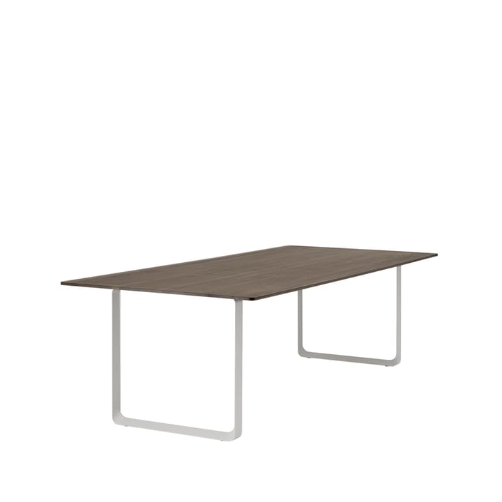 70/70 spisebord 255 x 108 cm, Solid smoked oak-Grey Muuto