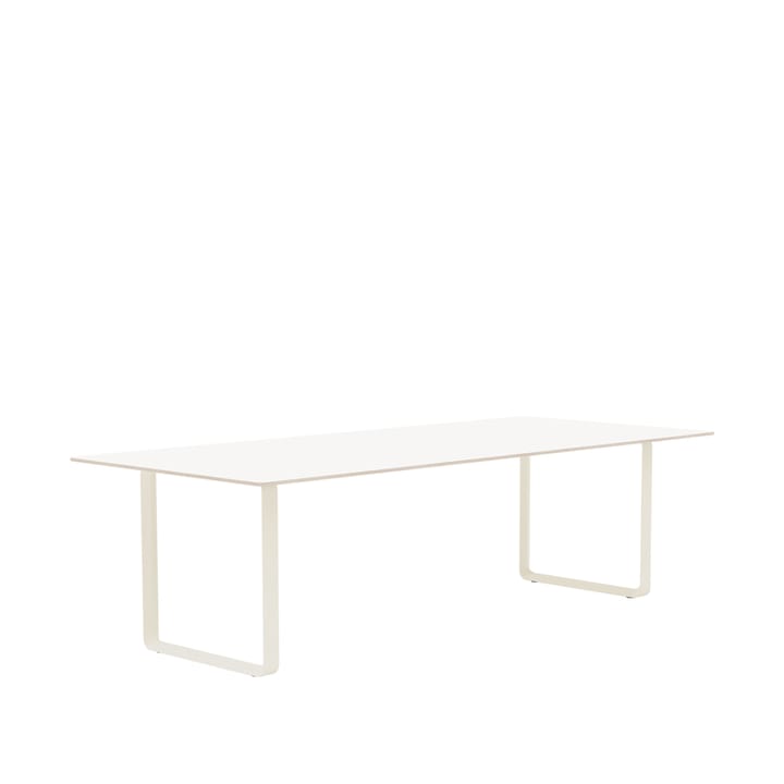 70/70 spisebord 255 x 108 cm - White laminate-Plywood-Sand - Muuto