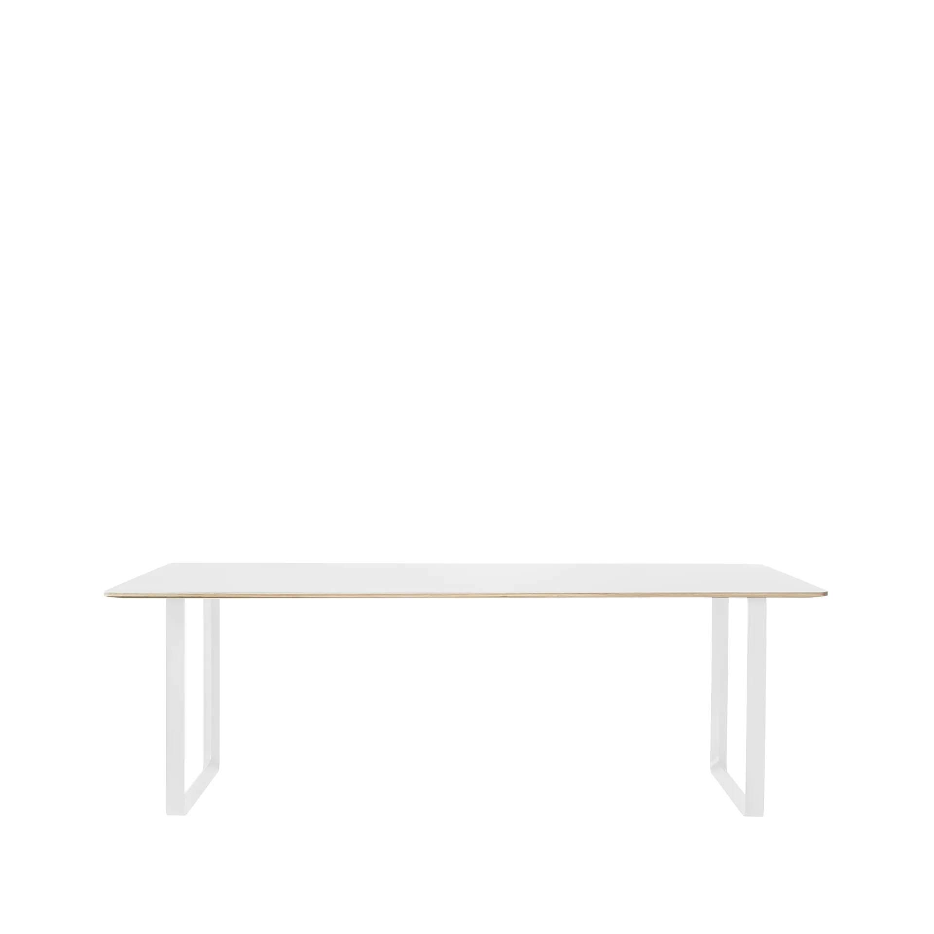 70/70 spisebord 255 x 108 cm, White laminate-Plywood-White Muuto