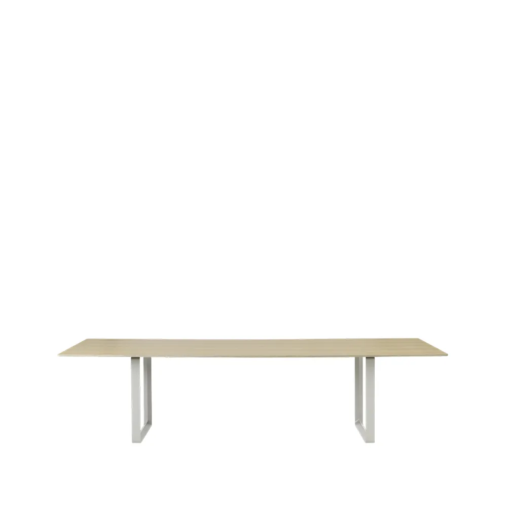 70/70 spisebord 295 x 108 cm, Oak veneer-Plywood-Grey Muuto