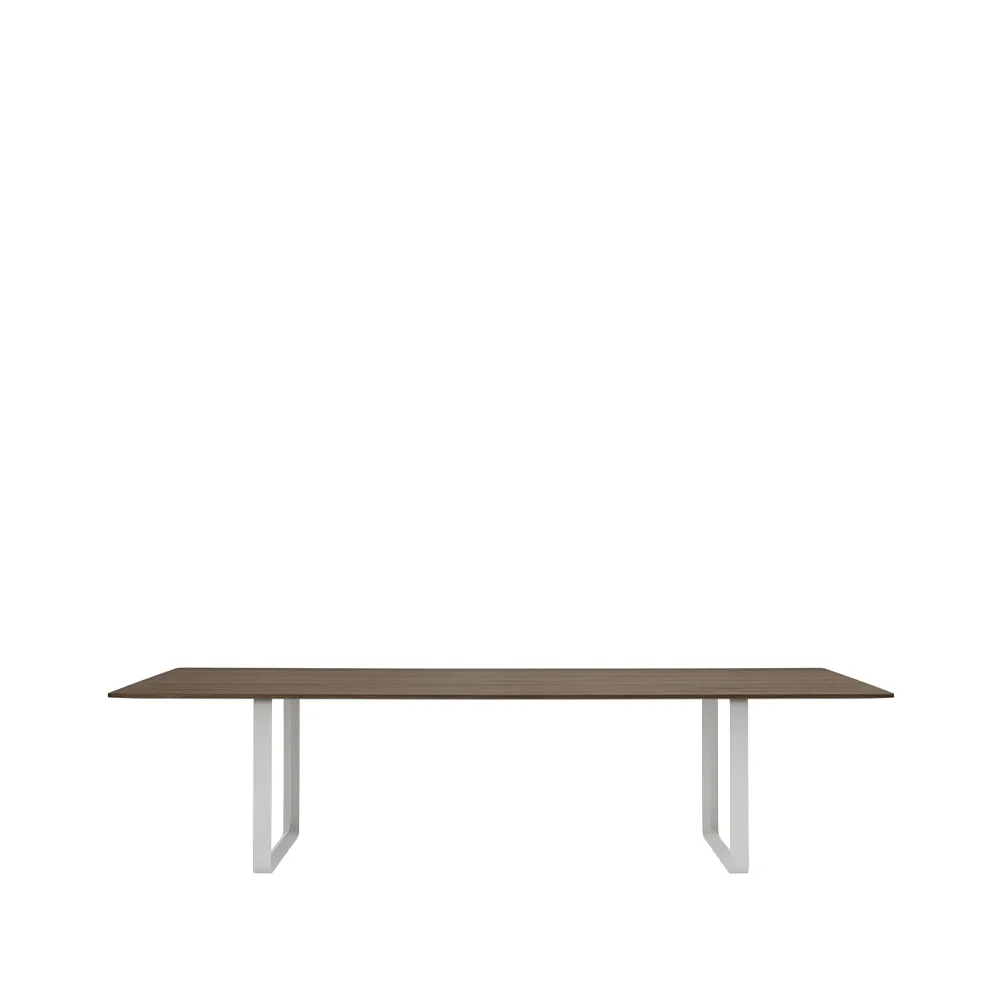 70/70 spisebord 295 x 108 cm, Solid smoked oak-Grey Muuto
