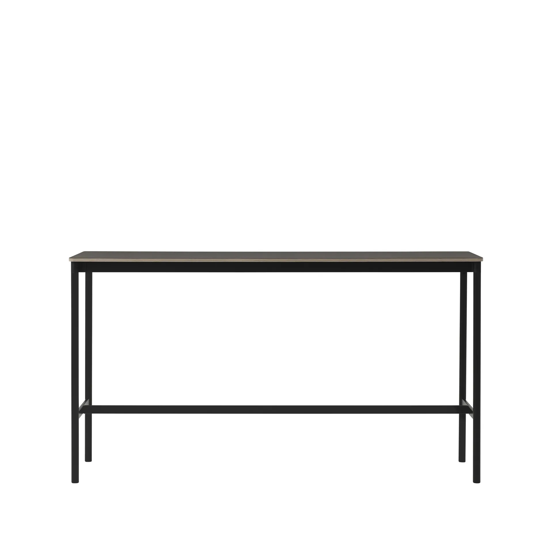 Base High barbord, black linoleum, sort stativ, plywoodkant, b 50 l 190 h 105 Muuto