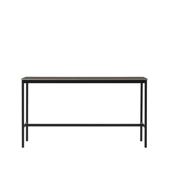 Base High barbord - black linoleum, sort stativ, plywoodkant, b 50 l 190 h 105 - Muuto