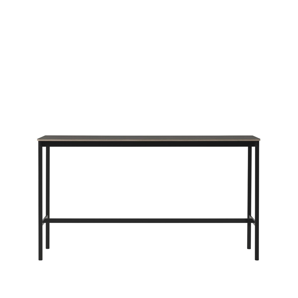 Muuto Base High barbord black linoleum, sort stativ, plywoodkant, b 50 l 190 h 105