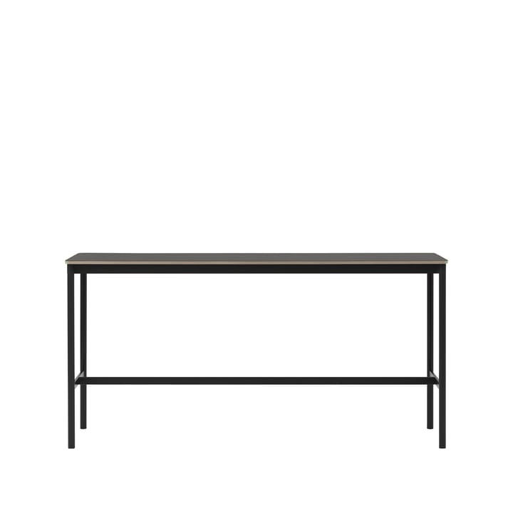 Base High barbord - black linoleum, sort stativ, plywoodkant, b 50 l 190 h 95 - Muuto