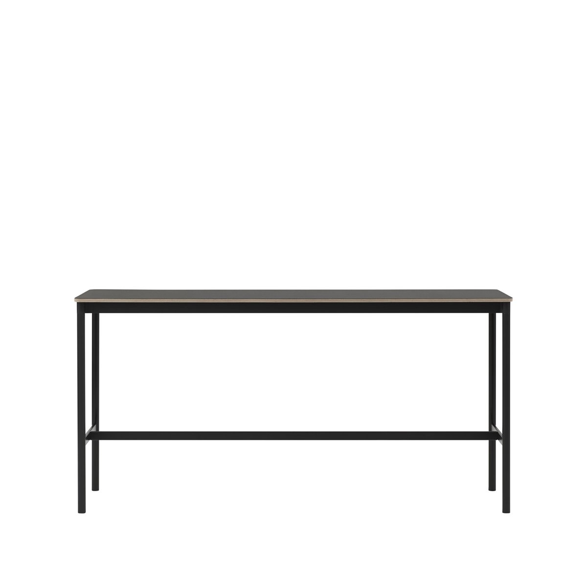 Muuto Base High barbord black linoleum, sort stativ, plywoodkant, b 50 l 190 h 95