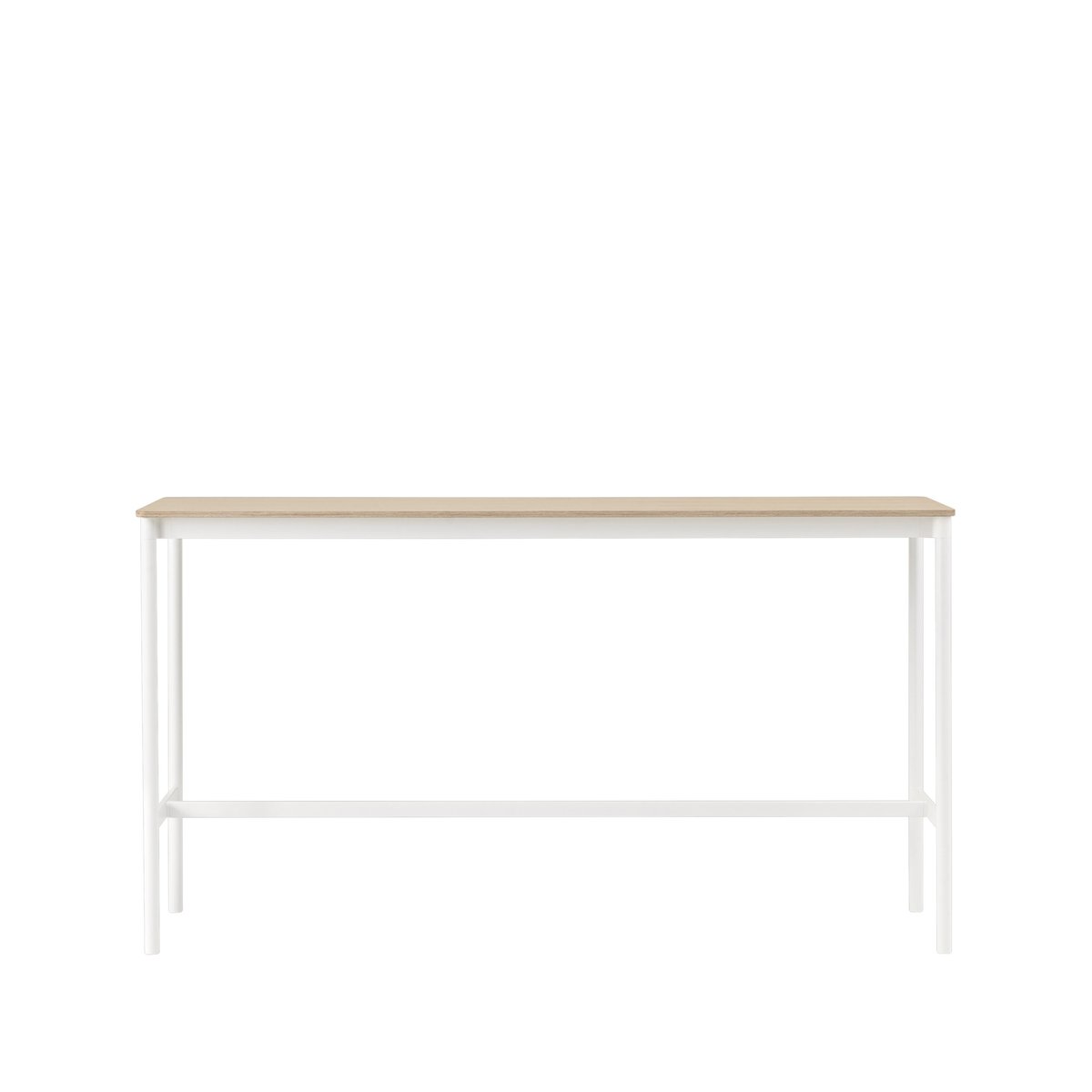 Muuto Base High barbord oak, hvitt stativ, plywoodkant, b 50 l 190 h 105
