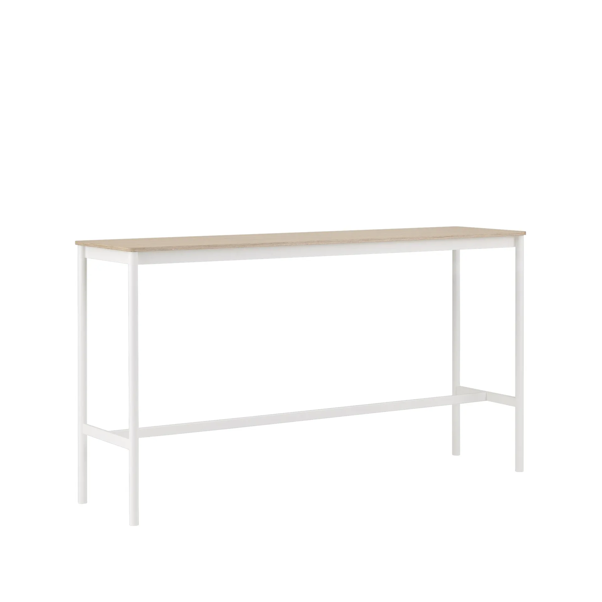 Base High barbord, oak, hvitt stativ, plywoodkant, b 50 l 190 h 105 Muuto