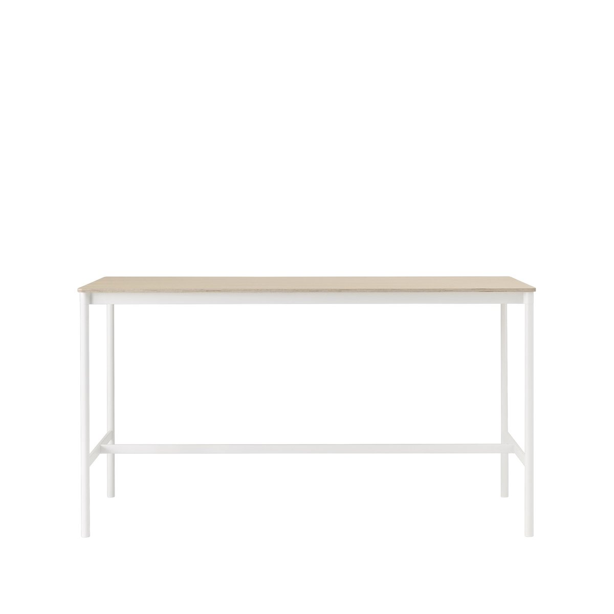 Muuto Base High barbord oak, hvitt stativ, plywoodkant, b 85 l 190 h 105