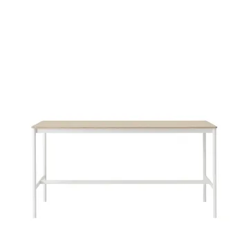 Base High barbord - oak, hvitt stativ, plywoodkant, b 85 l 190 h 95 - Muuto