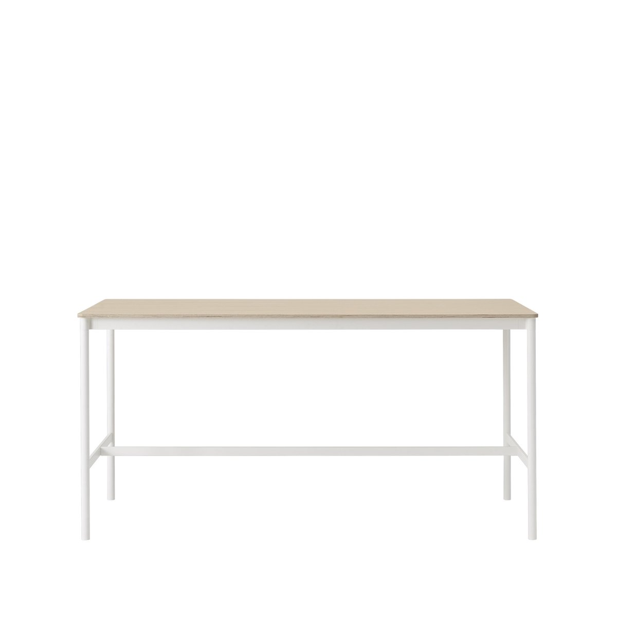 Muuto Base High barbord oak, hvitt stativ, plywoodkant, b 85 l 190 h 95