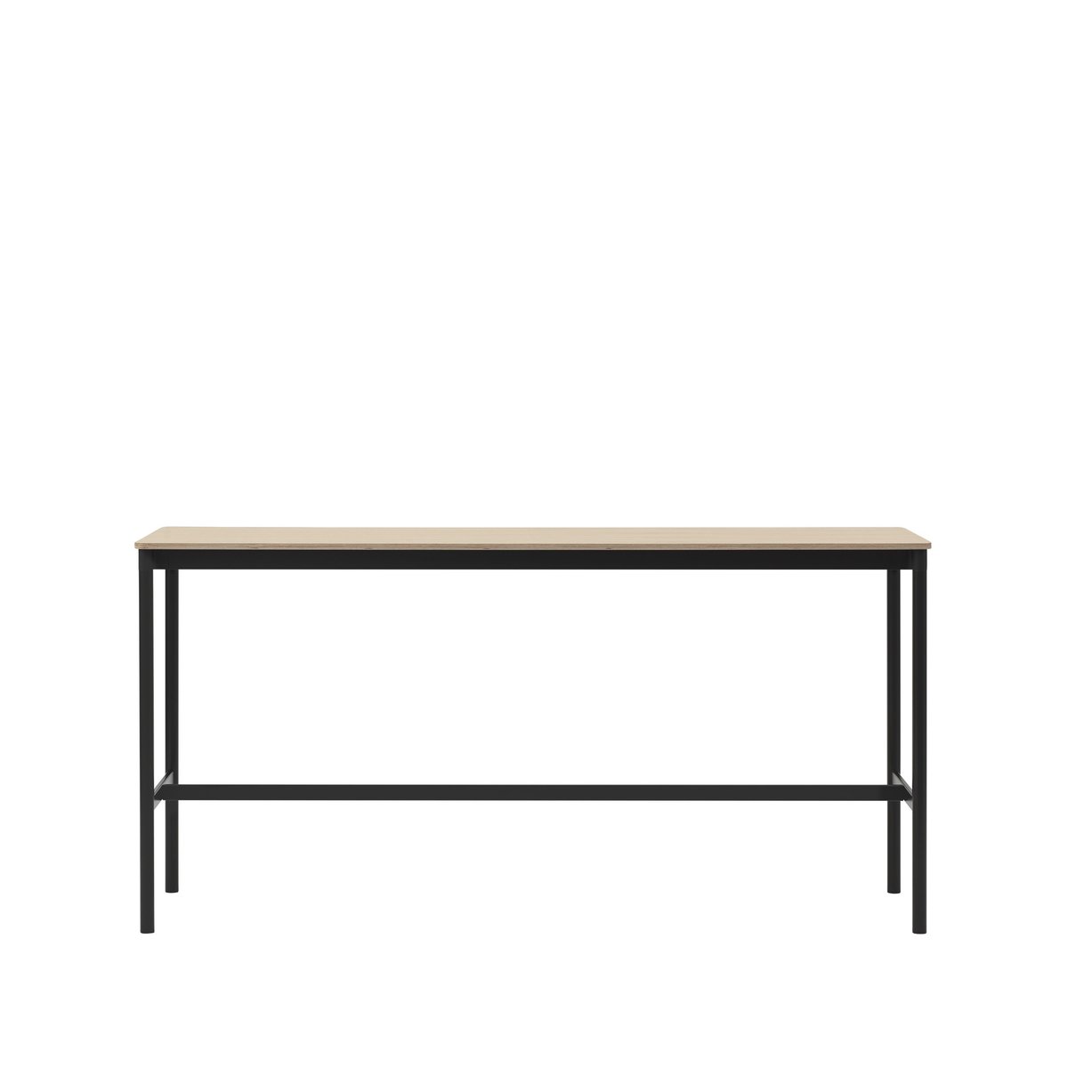 Muuto Base High barbord oak, sort stativ, plywoodkant, b 50 l 190 h 95