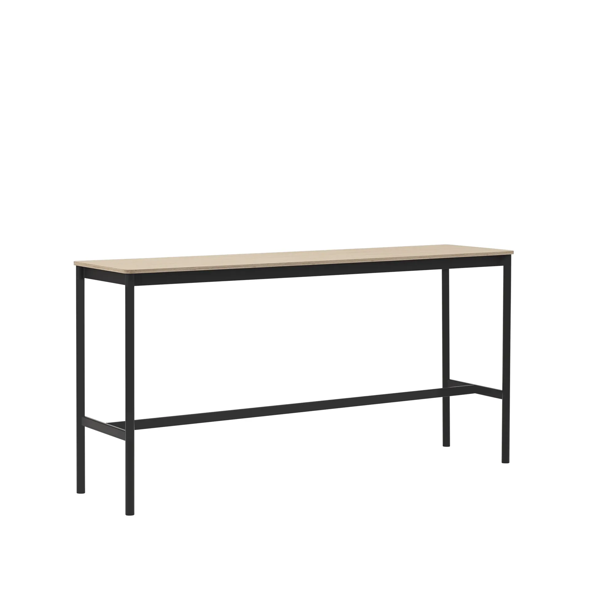 Base High barbord, oak, sort stativ, plywoodkant, b 50 l 190 h 95 Muuto