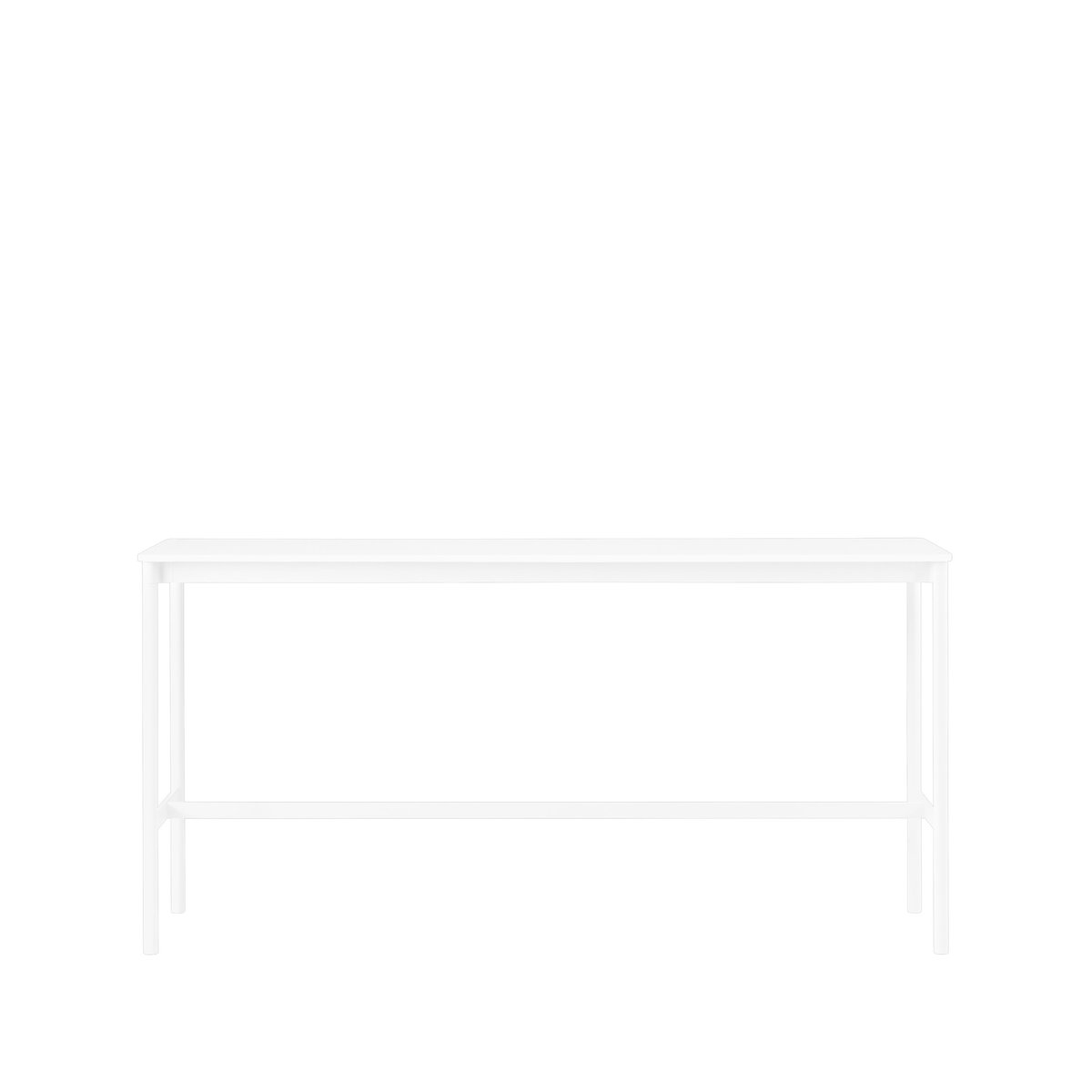 Muuto Base High barbord white laminate, hvitt stativ, abs kant, b 50 l 190 h 95