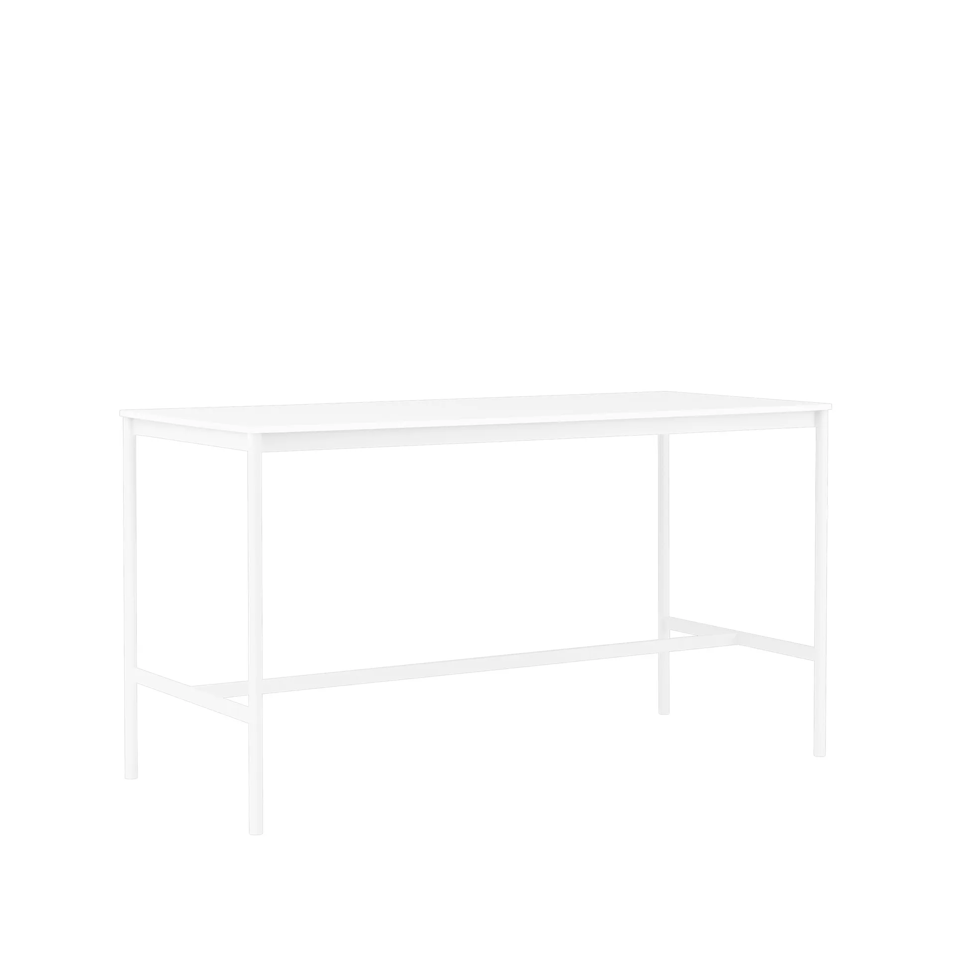 Base High barbord, white laminate, hvitt stativ, abs kant, b 85 l 190 h 105 Muuto
