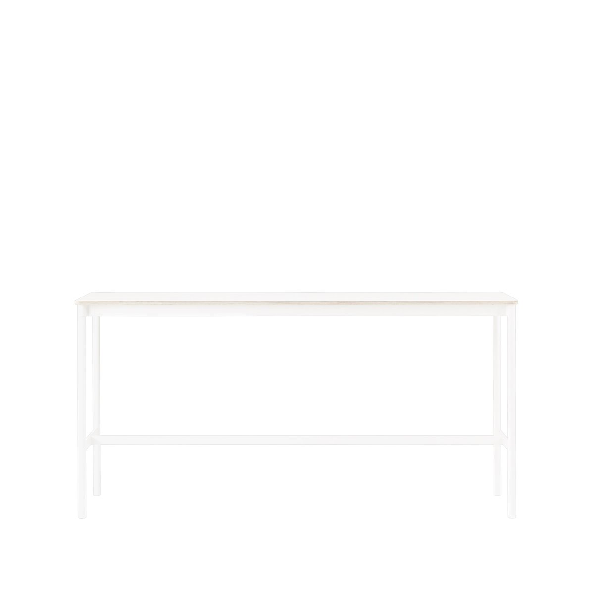 Muuto Base High barbord white laminate, hvitt stativ, plywoodkant, b 50 l 190 h 95