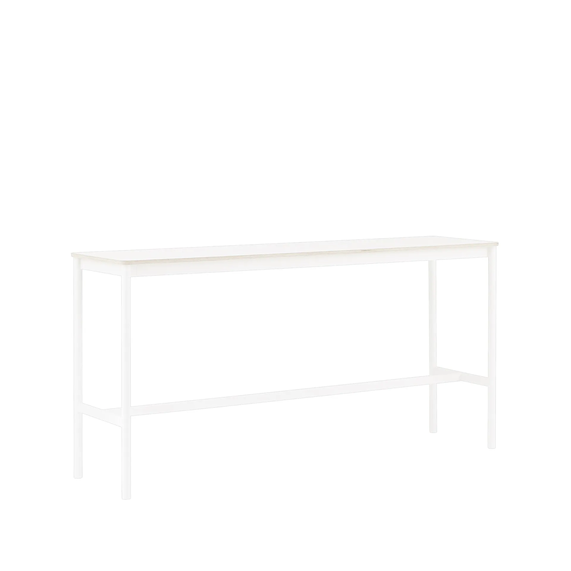 Base High barbord, white laminate, hvitt stativ, plywoodkant, b 50 l 190 h 95 Muuto