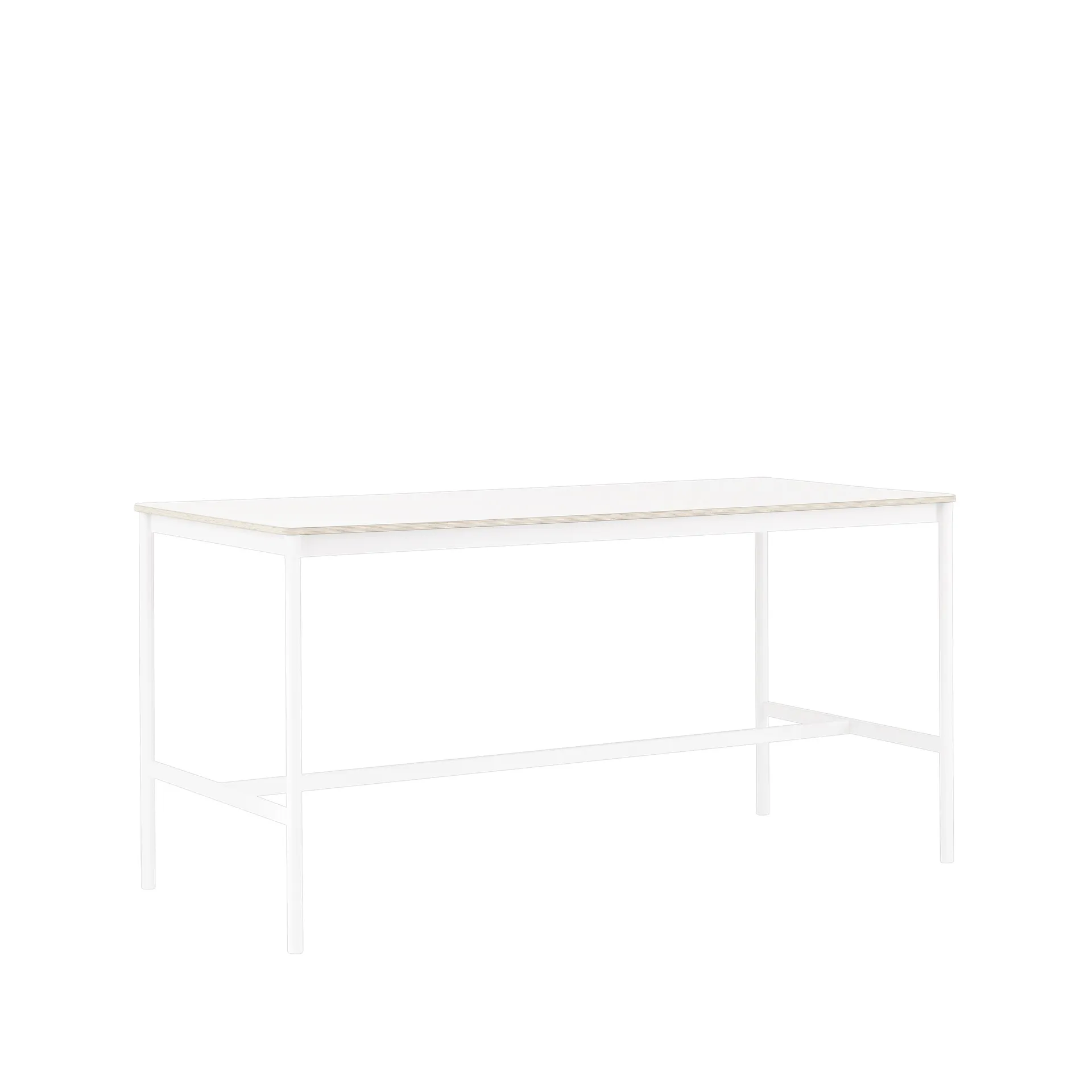 Base High barbord, white laminate, hvitt stativ, plywoodkant, b 85 l 190 h 95 Muuto