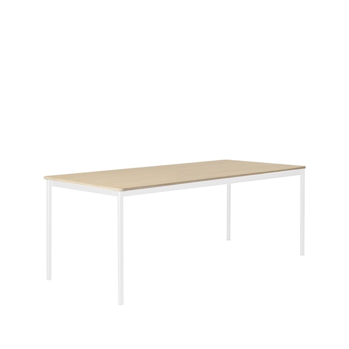 Base spisebord - oak, hvitt stativ, plywoodkant, 190 x 85 cm - Muuto