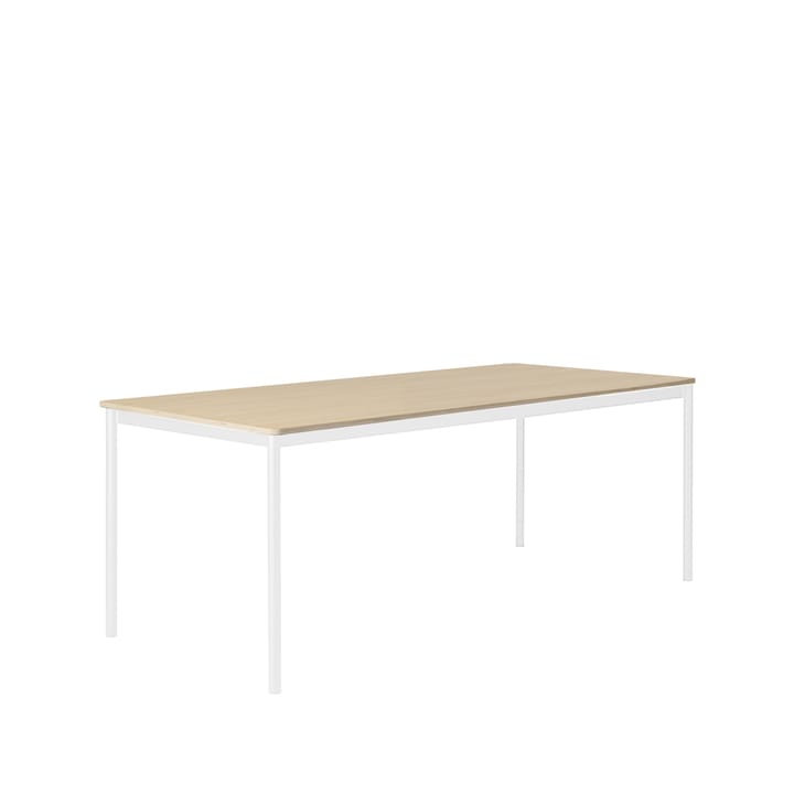 Base spisebord - oak, hvitt stativ, plywoodkant, 190 x 85 cm - Muuto