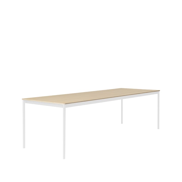 Base spisebord - oak, hvitt stativ, plywoodkant, 250 x 90 cm - Muuto