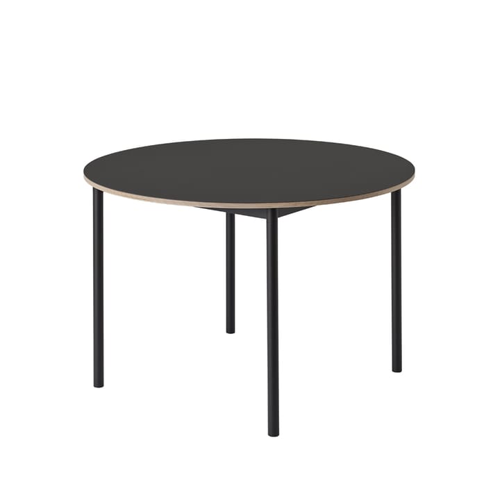 Base spisebord rundt Ø 110 cm - Black linoleum-Plywood-Black - Muuto