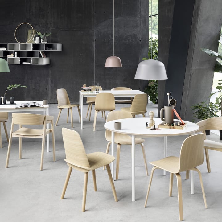Base spisebord rundt Ø 110 cm, White laminate-Plywood-White Muuto