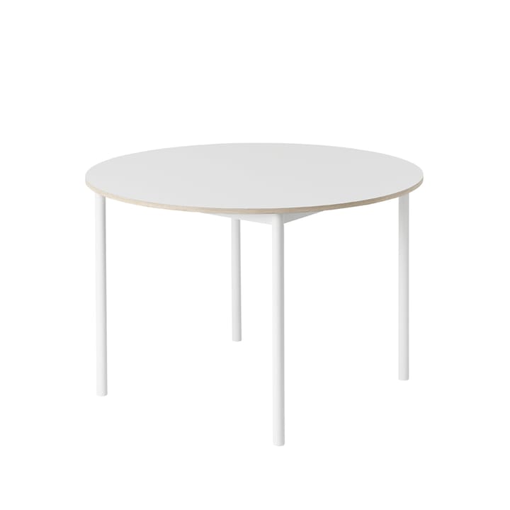 Base spisebord rundt Ø 110 cm - White laminate-Plywood-White - Muuto