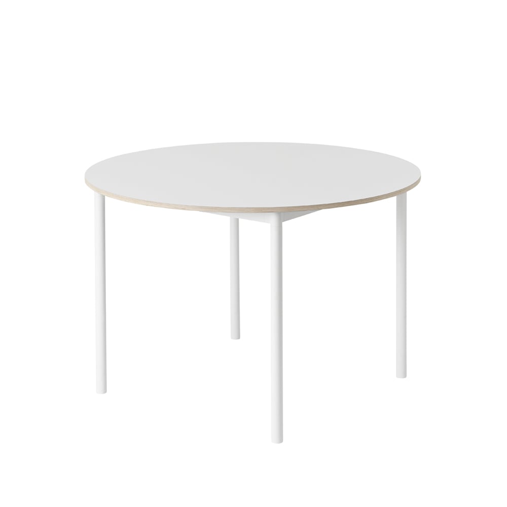 Bilde av Muuto Base spisebord rundt Ø 110 cm White laminate-Plywood-White