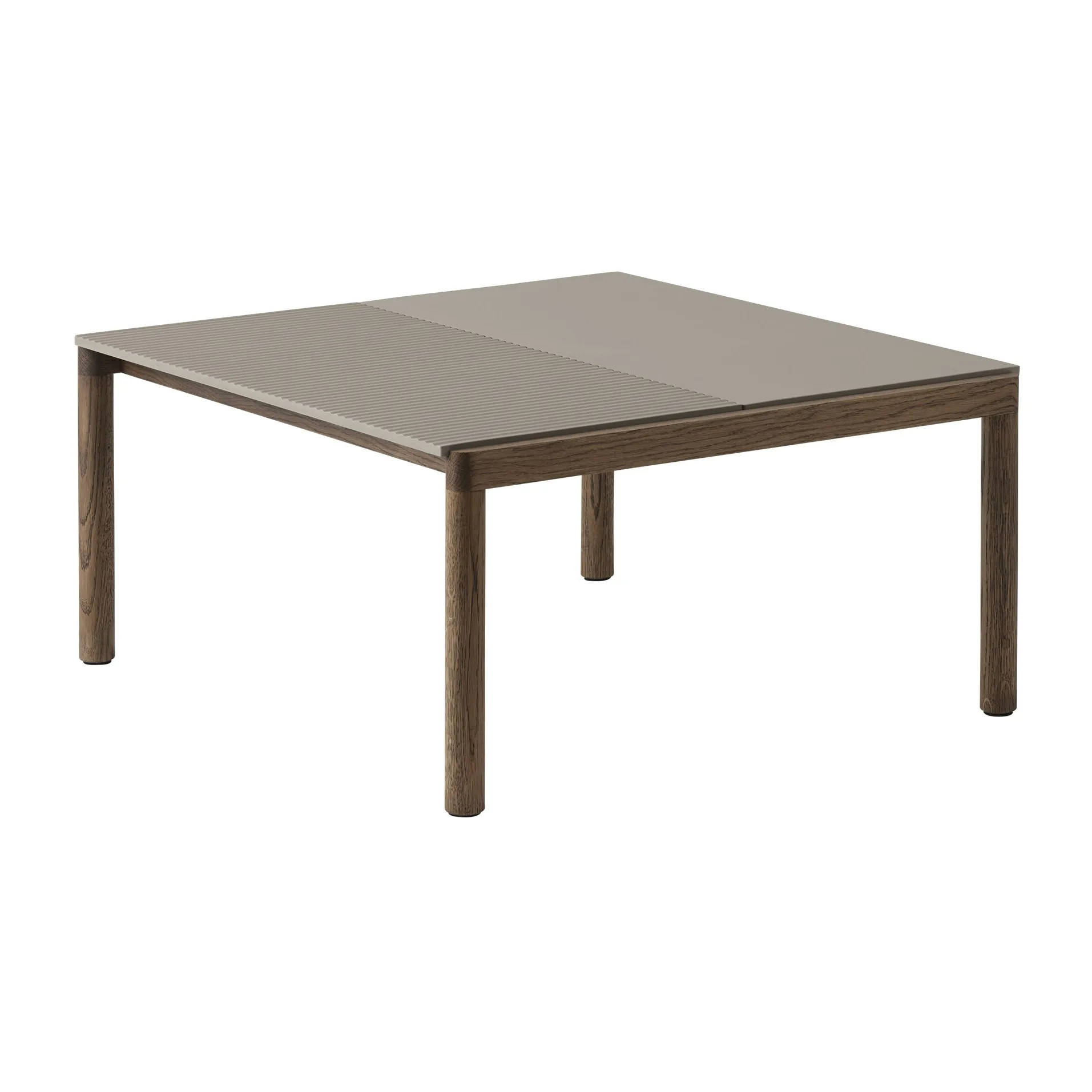 Couple 1 Plain-1 Wavy salongbord 80 x 84 x 40 cm, Taupe-dark oiled oak Muuto