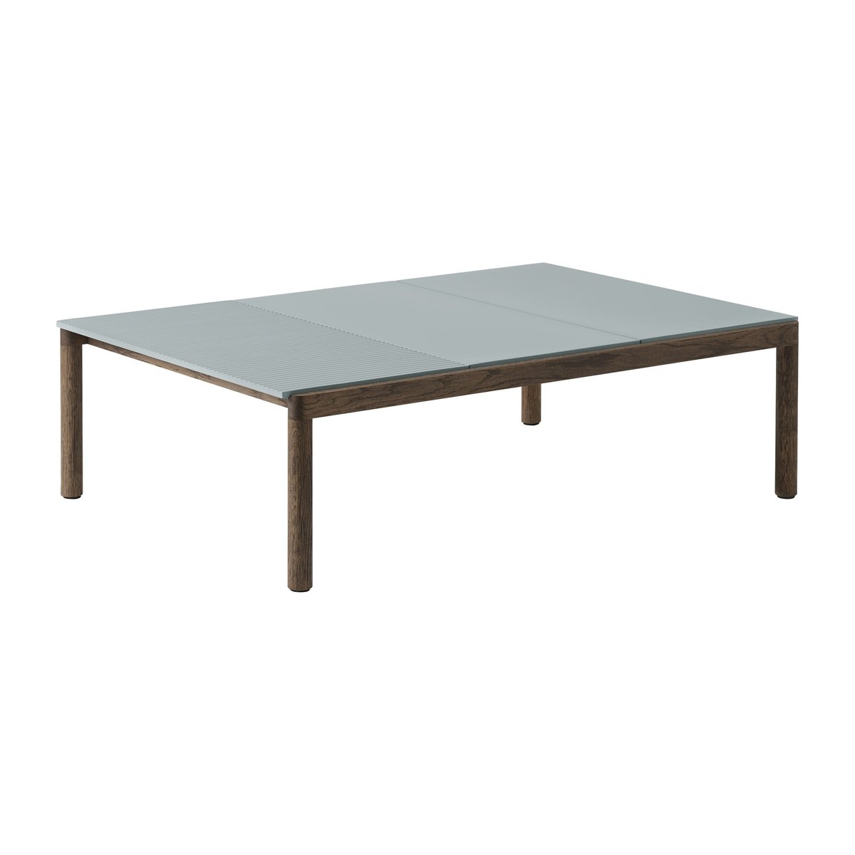 Muuto Couple 2 Plain-1 Wavy salongbord 120 x 84 x 35 cm Pale blue-dark oiled oak