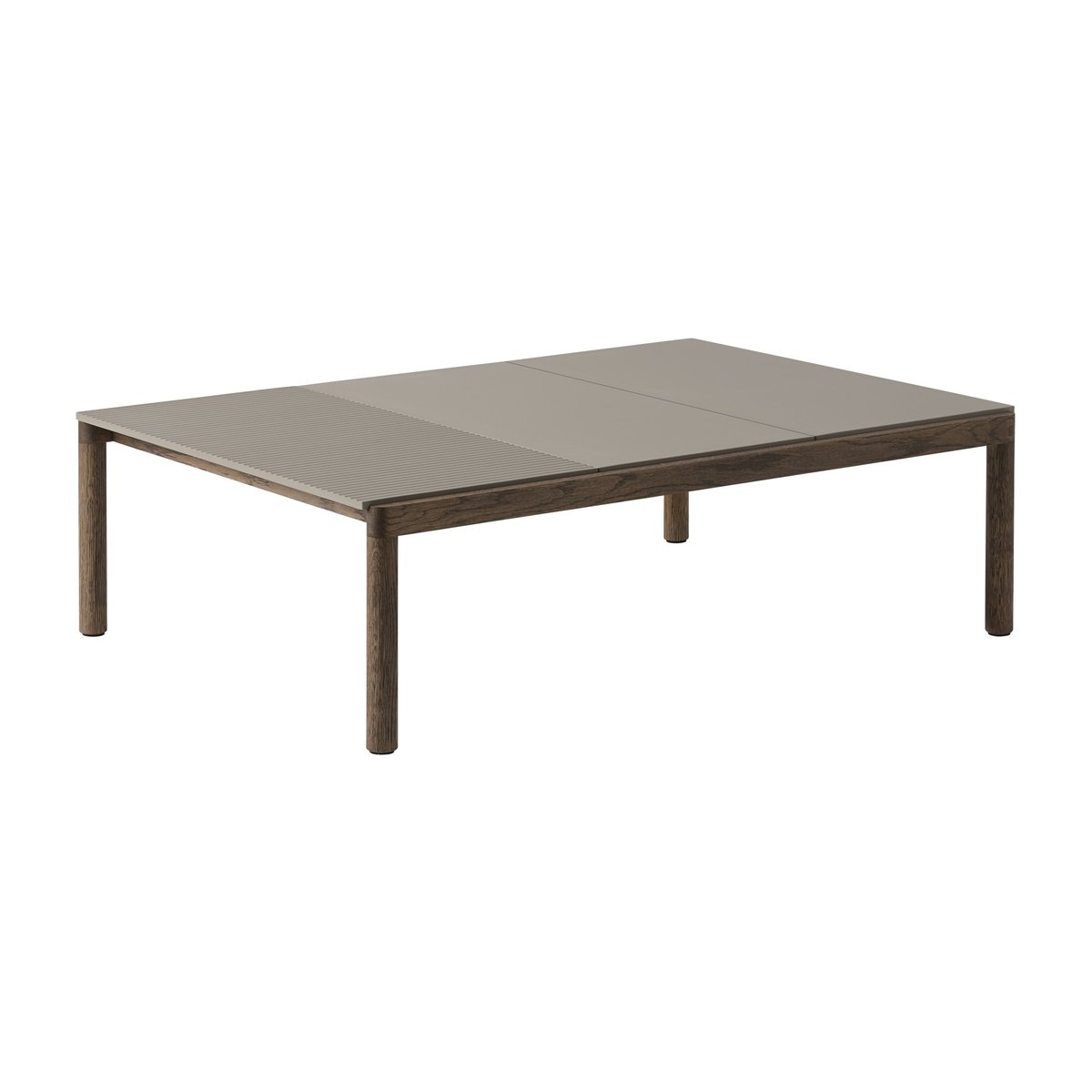 Bilde av Muuto Couple 2 Plain-1 Wavy salongbord 120 x 84 x 35 cm Taupe-dark oiled oak