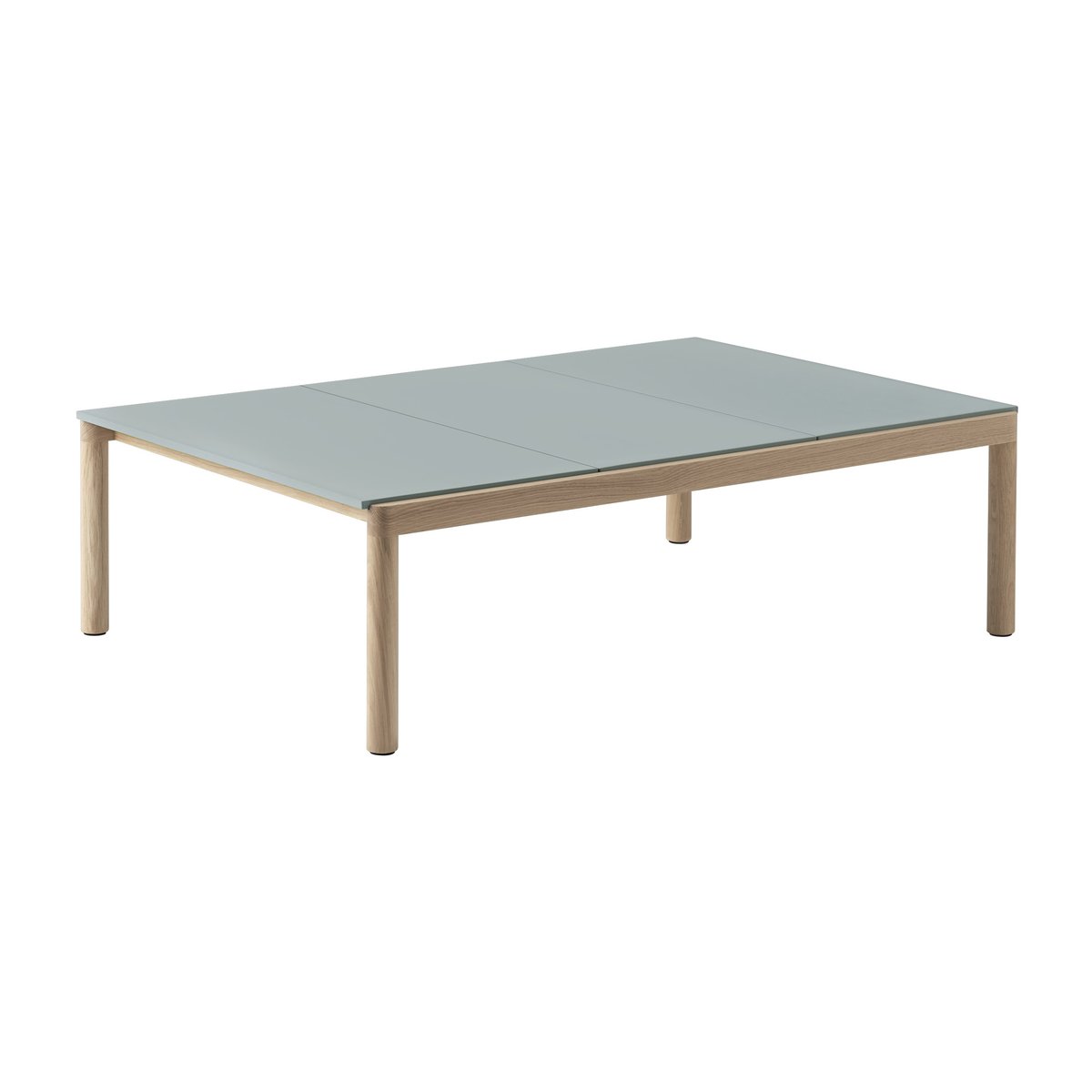 Bilde av Muuto Couple 3 Plain salongbord 120 x 84 x 35 cm Pale blue-oak