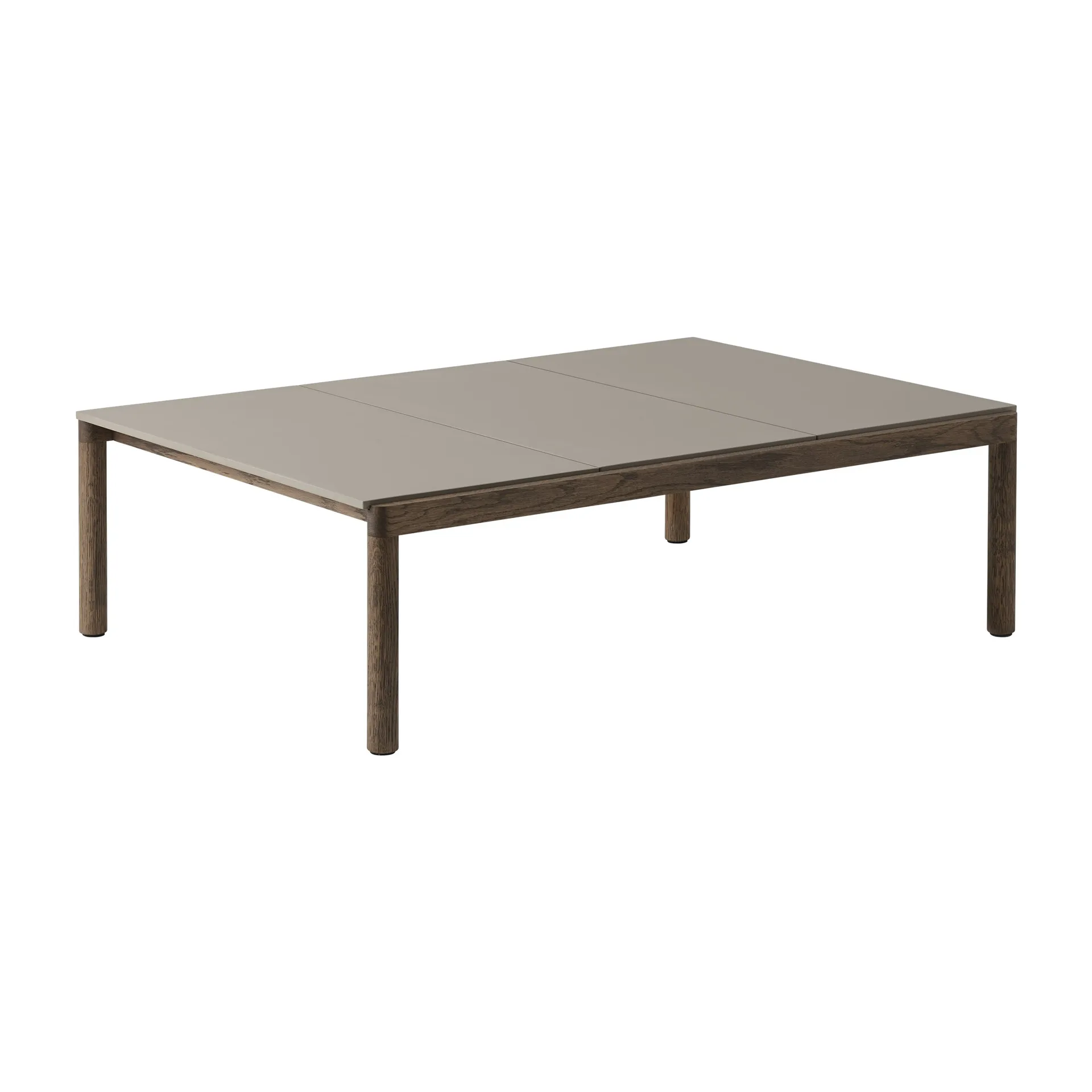 Couple 3 Plain salongbord 120 x 84 x 35 cm, Taupe-dark oiled oak Muuto