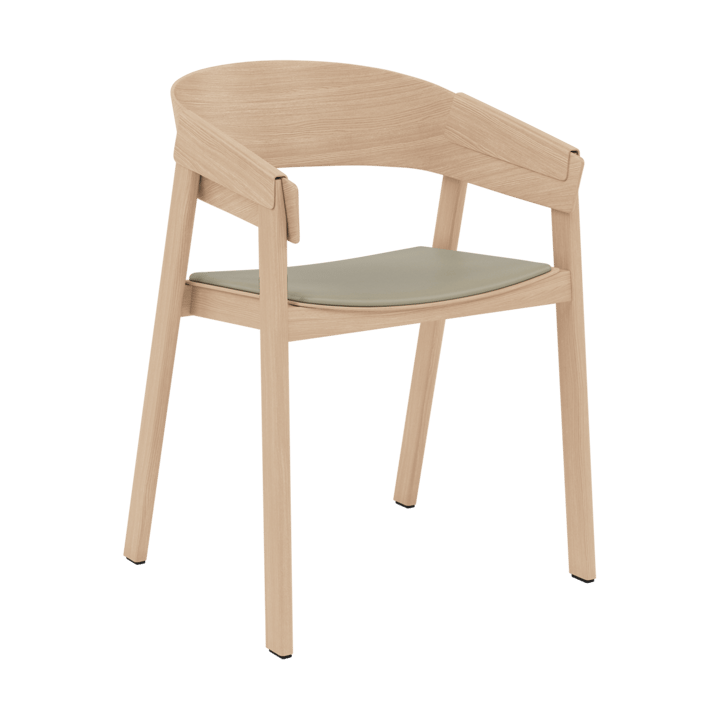 Cover Armchair karmstol med skinnsete - Refine leather stone-oak - Muuto