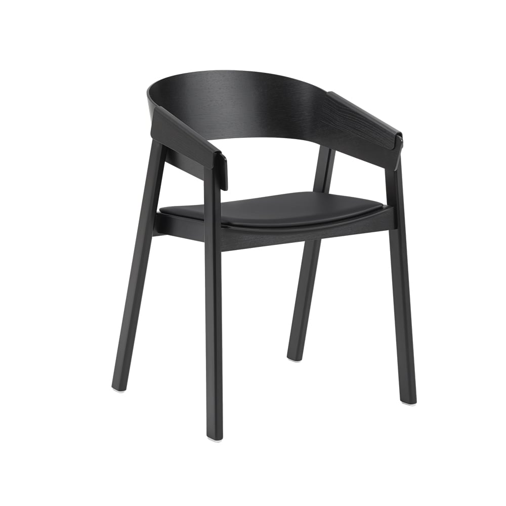 Muuto Cover karmstol trukket sete Refine leather black-Black