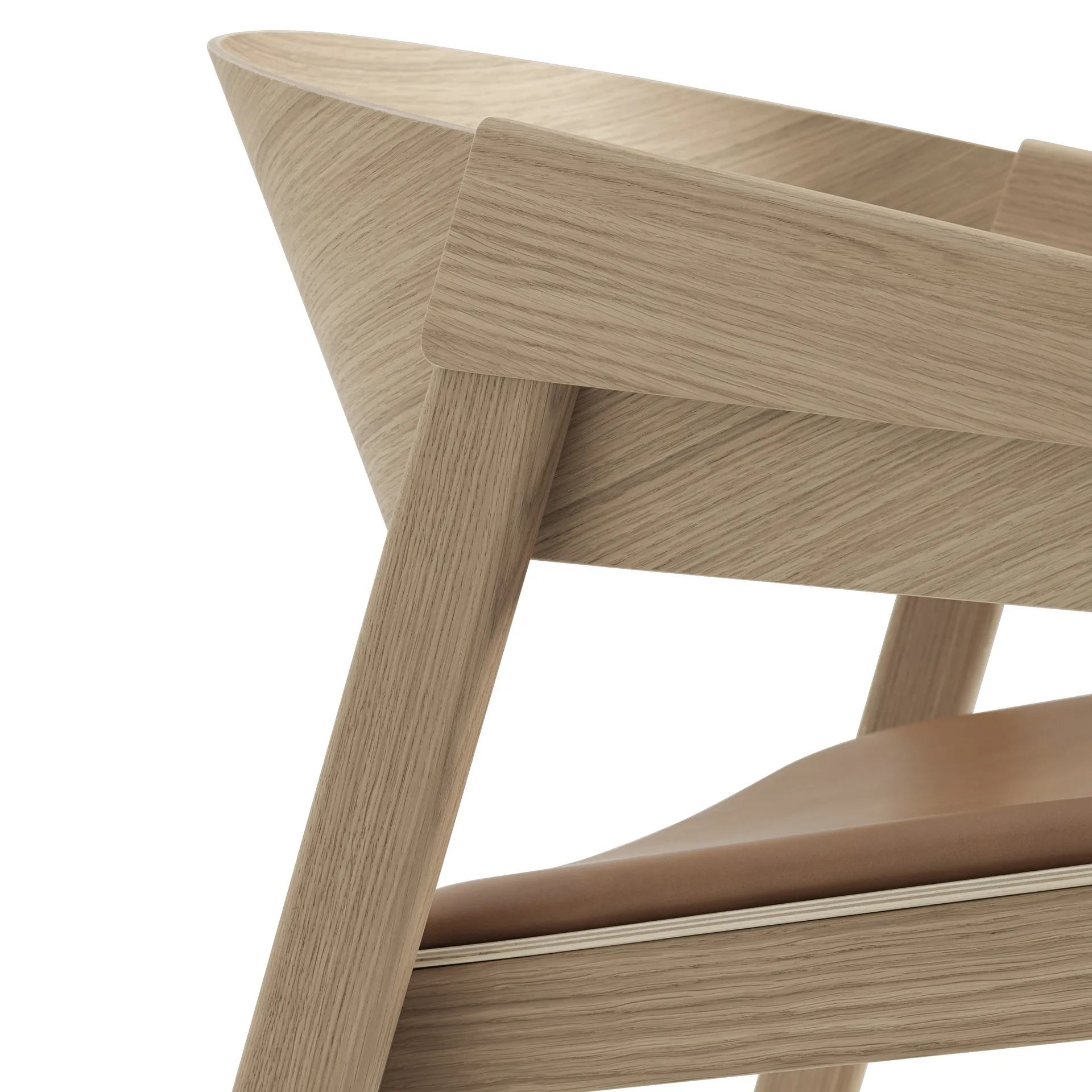 Cover lounge chair leather, Cognac-eik Muuto