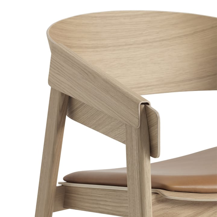 Cover lounge chair leather, Cognac-eik Muuto
