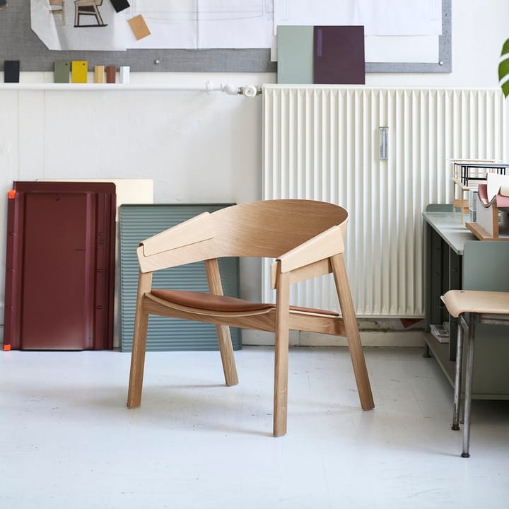 Cover lounge chair leather, Cognac-eik Muuto