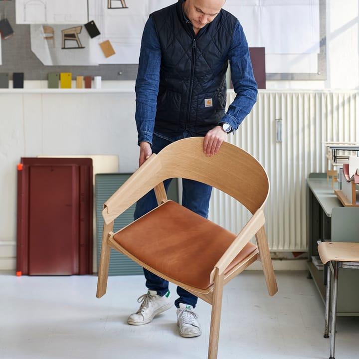 Cover lounge chair leather, Cognac-eik Muuto