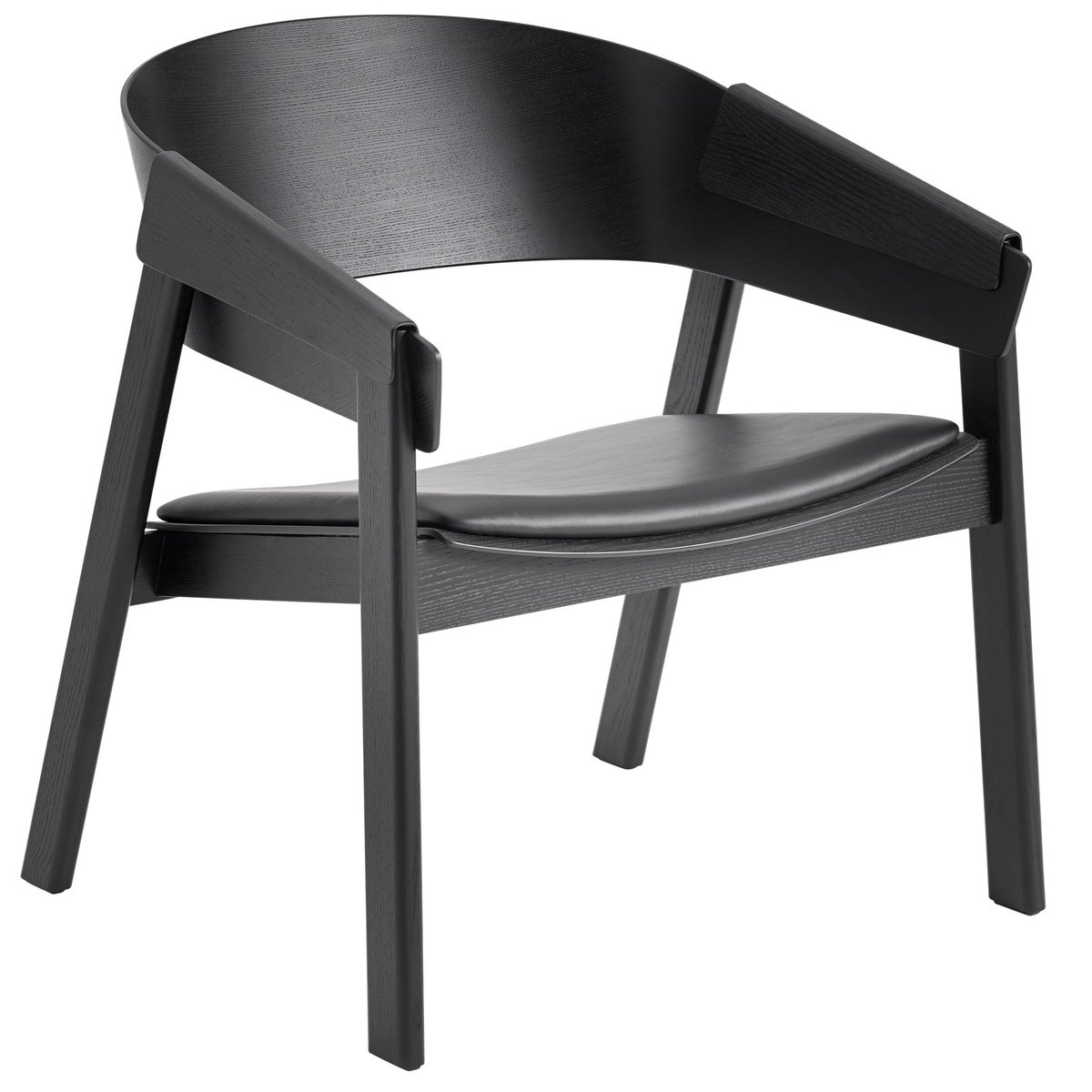 Bilde av Muuto Cover lounge chair leather Svart-svart
