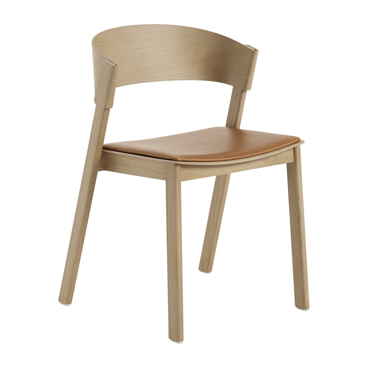 Muuto - Cover Side Chair Oak/Refine Cognac Leather - Spisestoler - Thomas Bentzen - Lær/Tre