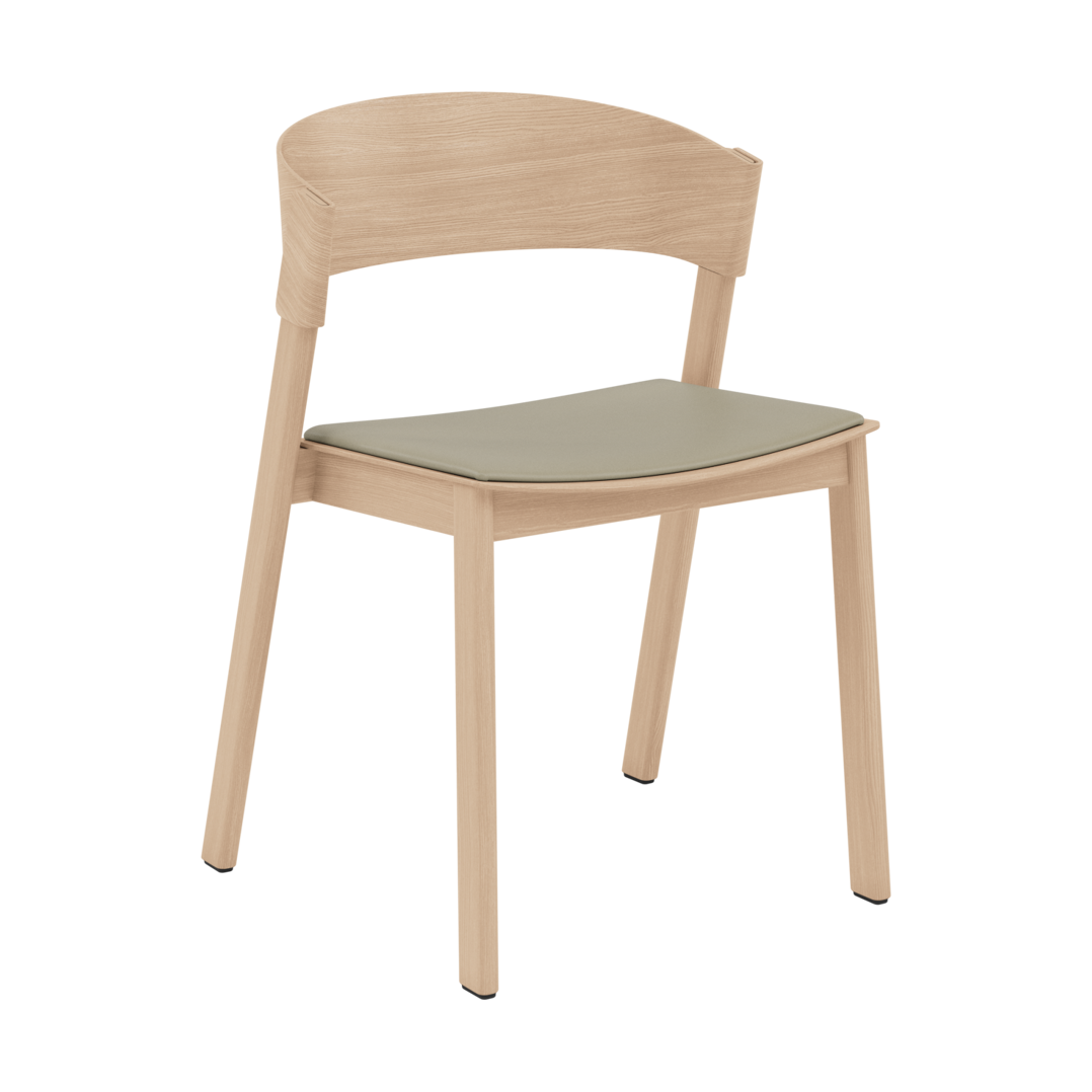 Muuto Cover Side Chair leather Stein-eik | Skandinavisk Design | Stoler | Grå