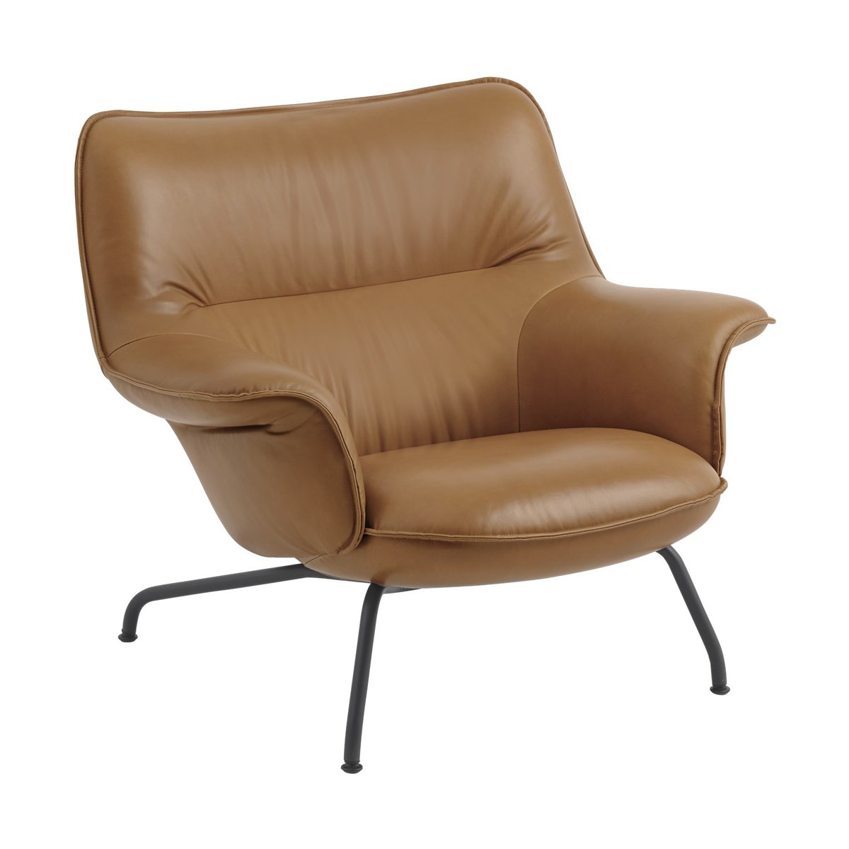Muuto Doze lenestol lav Refine leather cognac-black