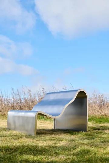 Dream View benk - Børstet stål, 100 cm - Muuto