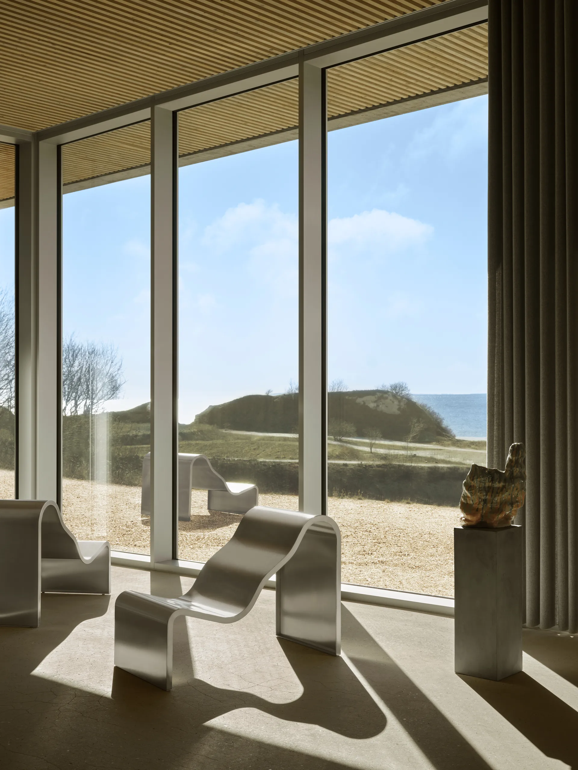 Dream View benk, Børstet stål, 60 cm Muuto