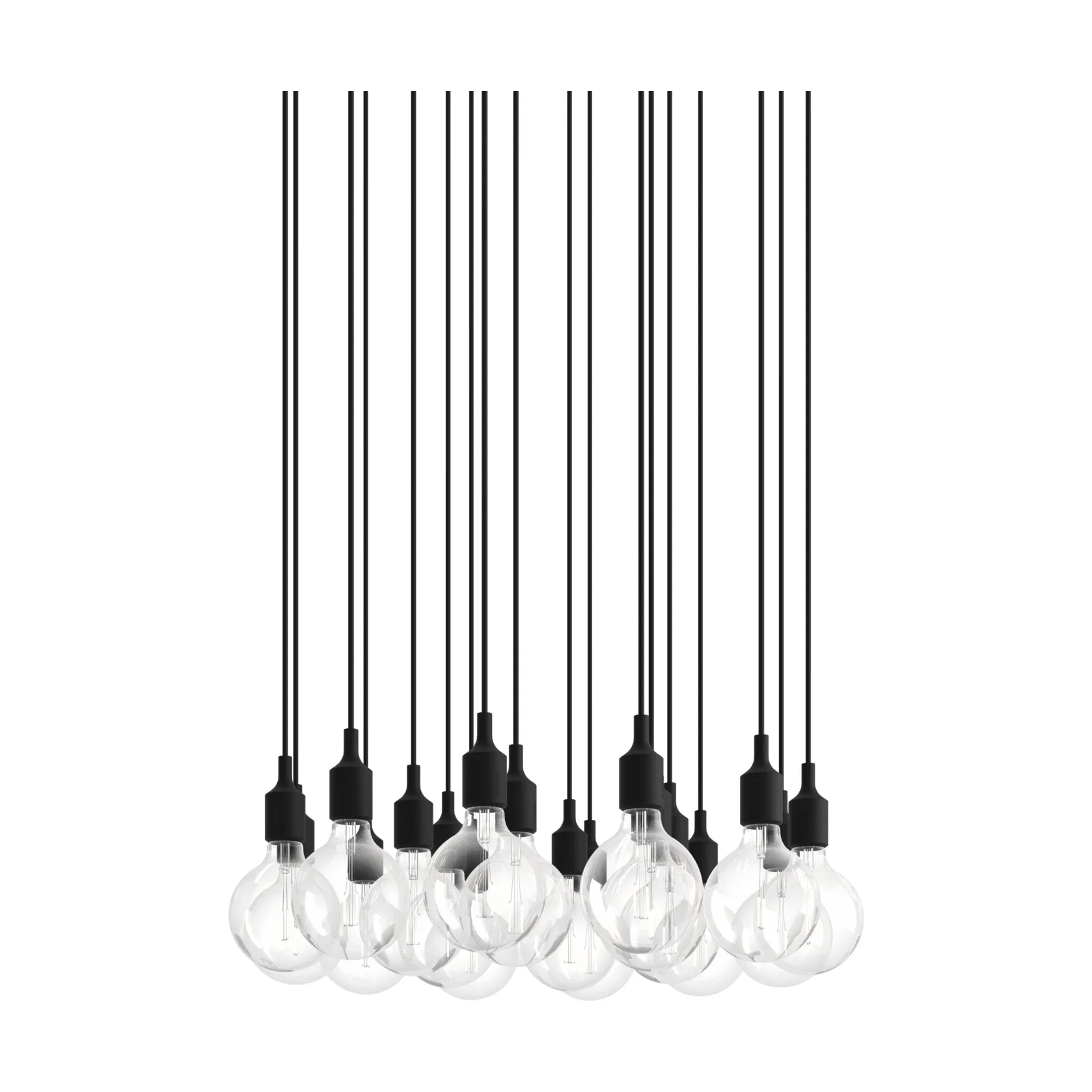E27 Pendant Cluster 18 pendellampe, Black Muuto