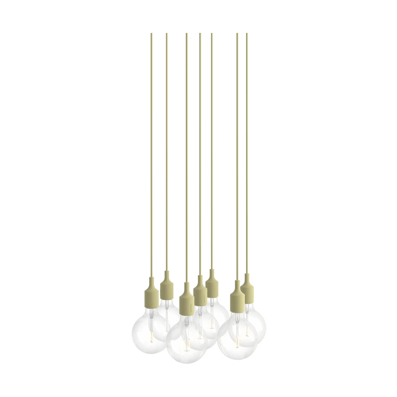 E27 Pendant Cluster 7 pendel lampe, Beige green Muuto